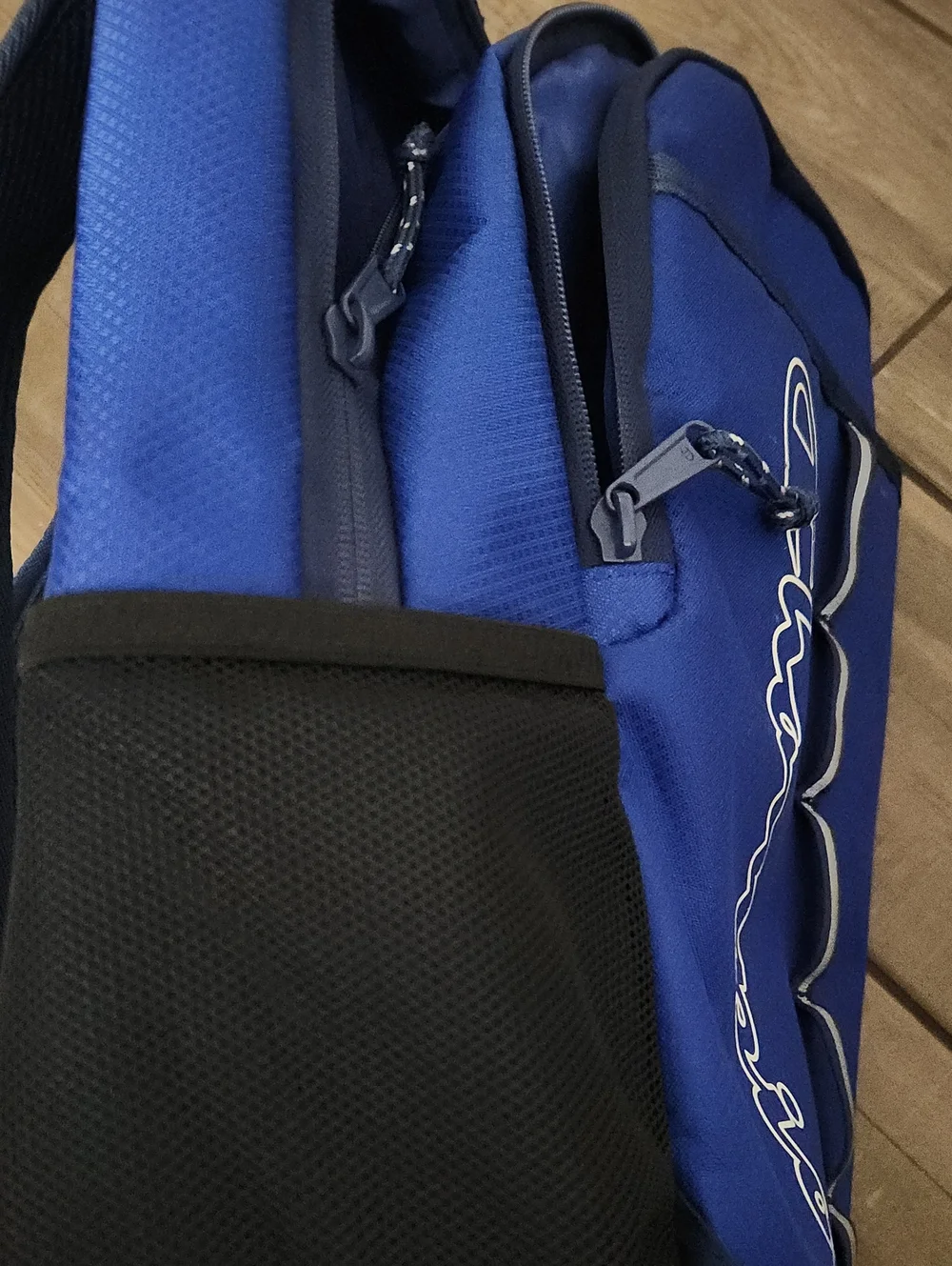 Champion Blue and Navy Men's Backpack with White Accents